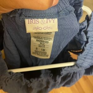 Size 16 youth girl spring dress with colorful stripe across the front.